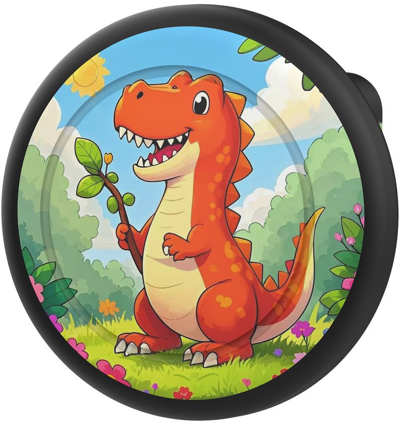 Etui przypinka na lokalizator AirTag - czarna dinozaur Etui przypinka na lokalizator AirTag - czarna dinozaur