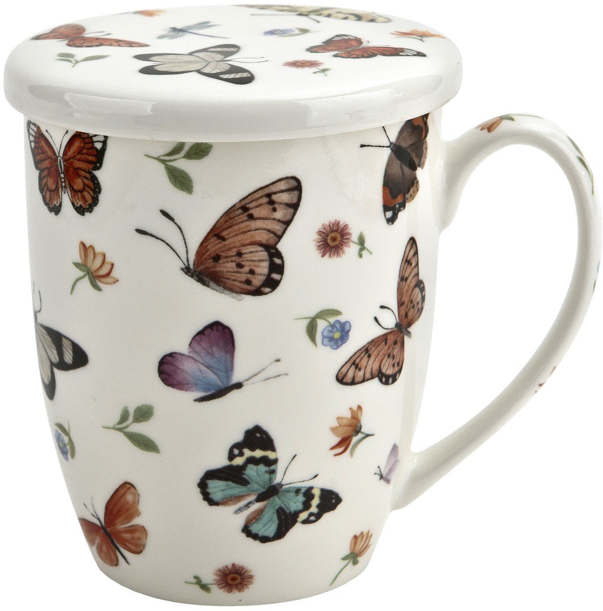 Kubek porcelanowy z zaparzaczem 350 ml Butterflies