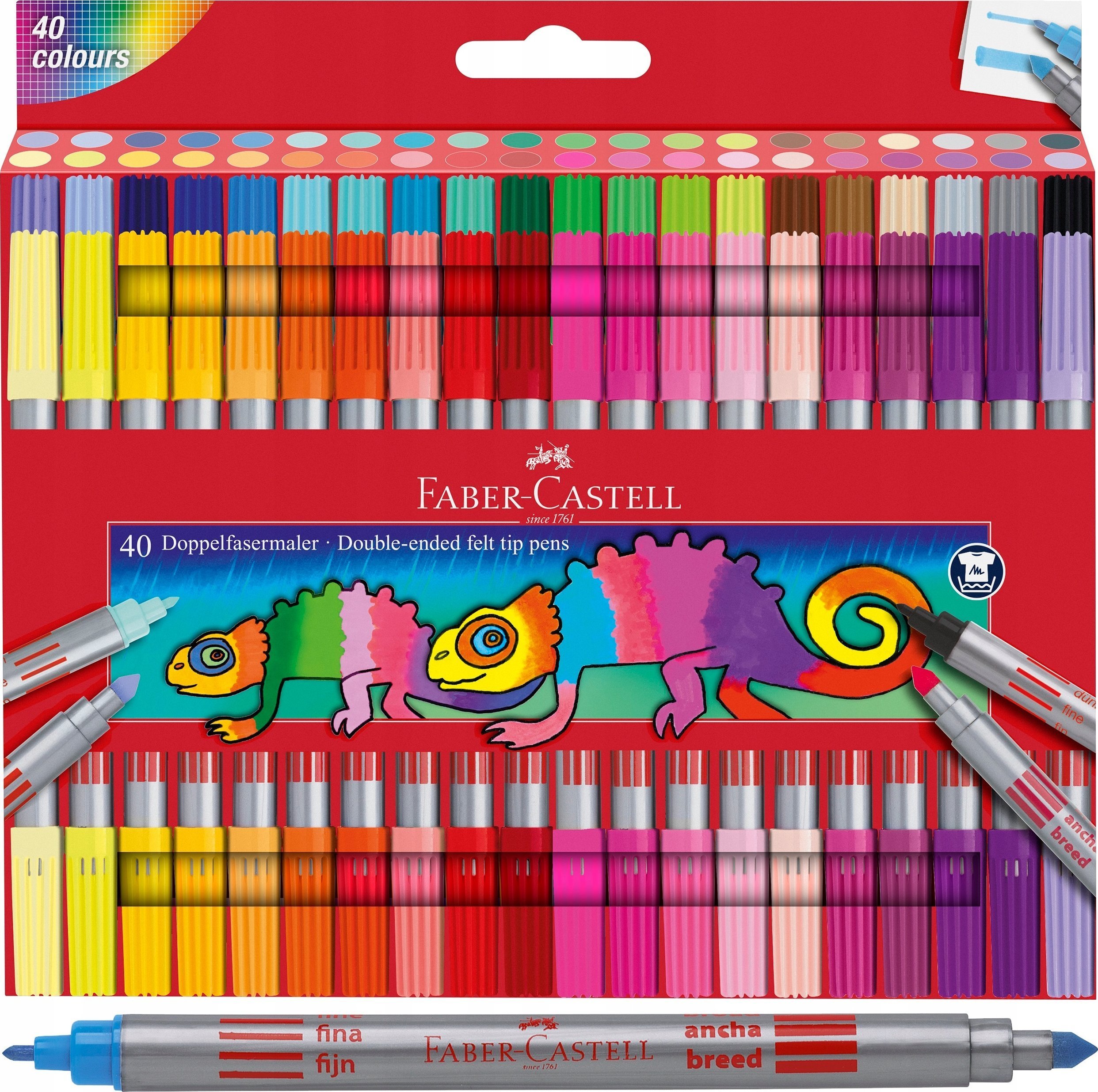 Flamastry dwustronne 40 kolorów FABER CASTELL
