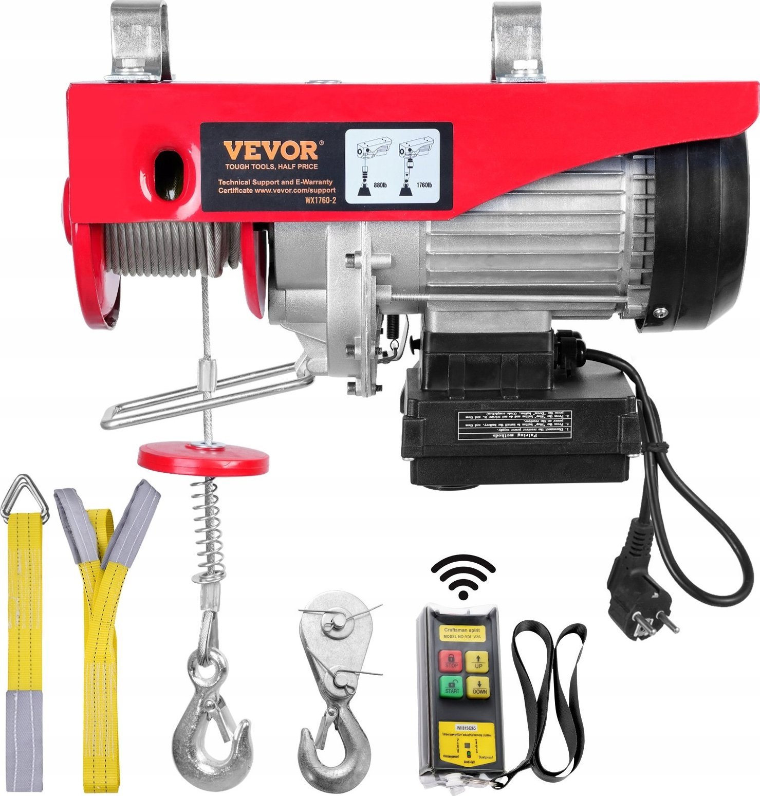 Vevor Elektryczna Wciągarka Sufitowa do Garażu 800 kg