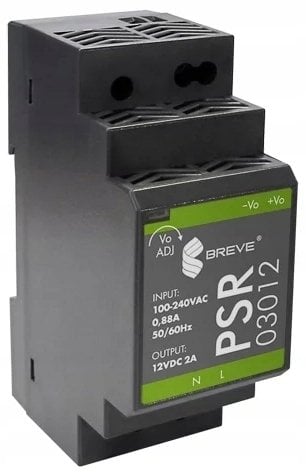 SilentiumPC Zasilacz impulsowy PSR 03015 230/ 15VDC 2A 30W na szynę DIN, Napięcie: 85-264VAC, Ta70, 17000-1557