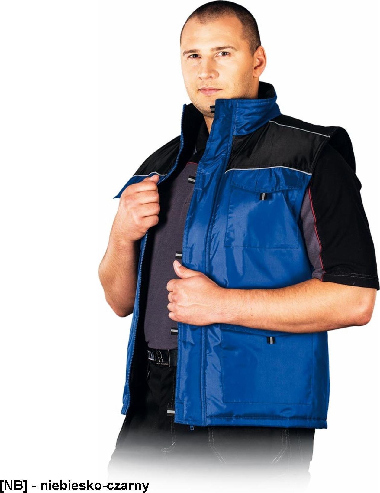 R.E.I.S. ARIZONA - KAMIZELKA- BEZRĘKAWNIK wodoodporny - niebiesko-czarny M