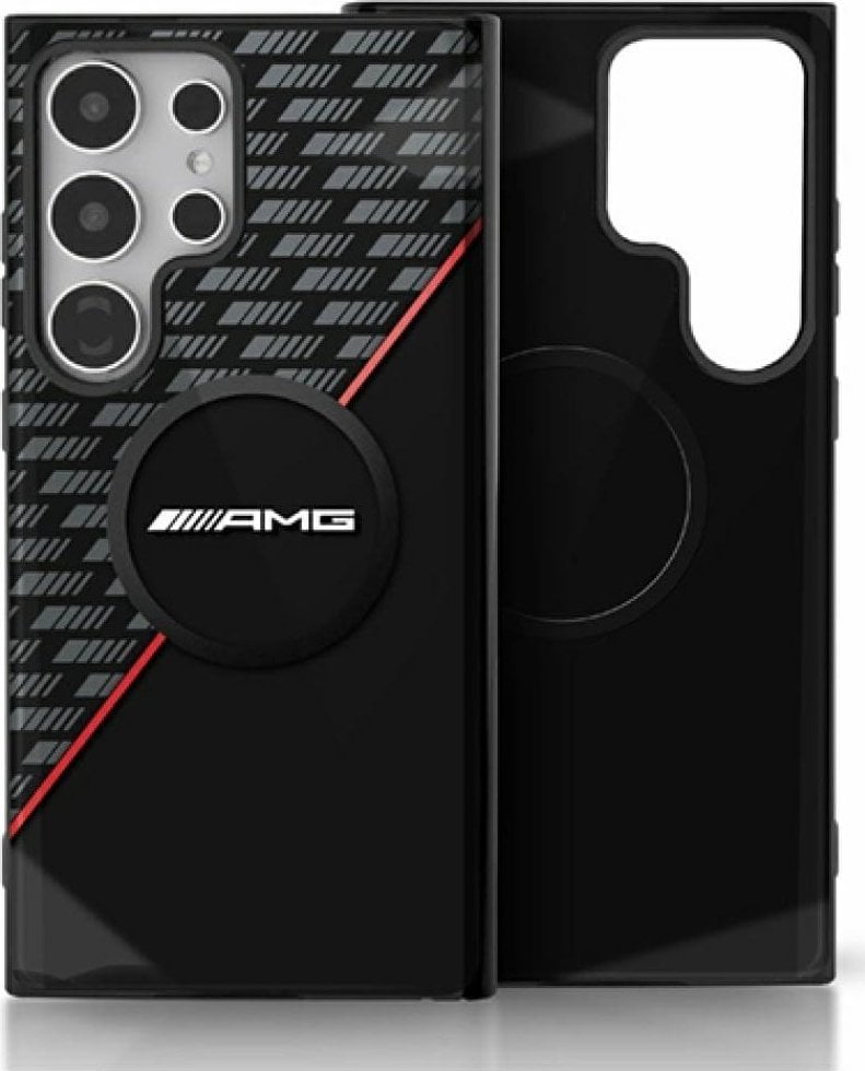 AMG Double Layer Rhombs MagSafe Case for Samsung Galaxy S25 Ultra Black/Red