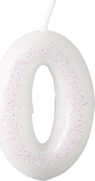 AMSCAN Świeczka cyferka 0 m błyszcząca 9904375