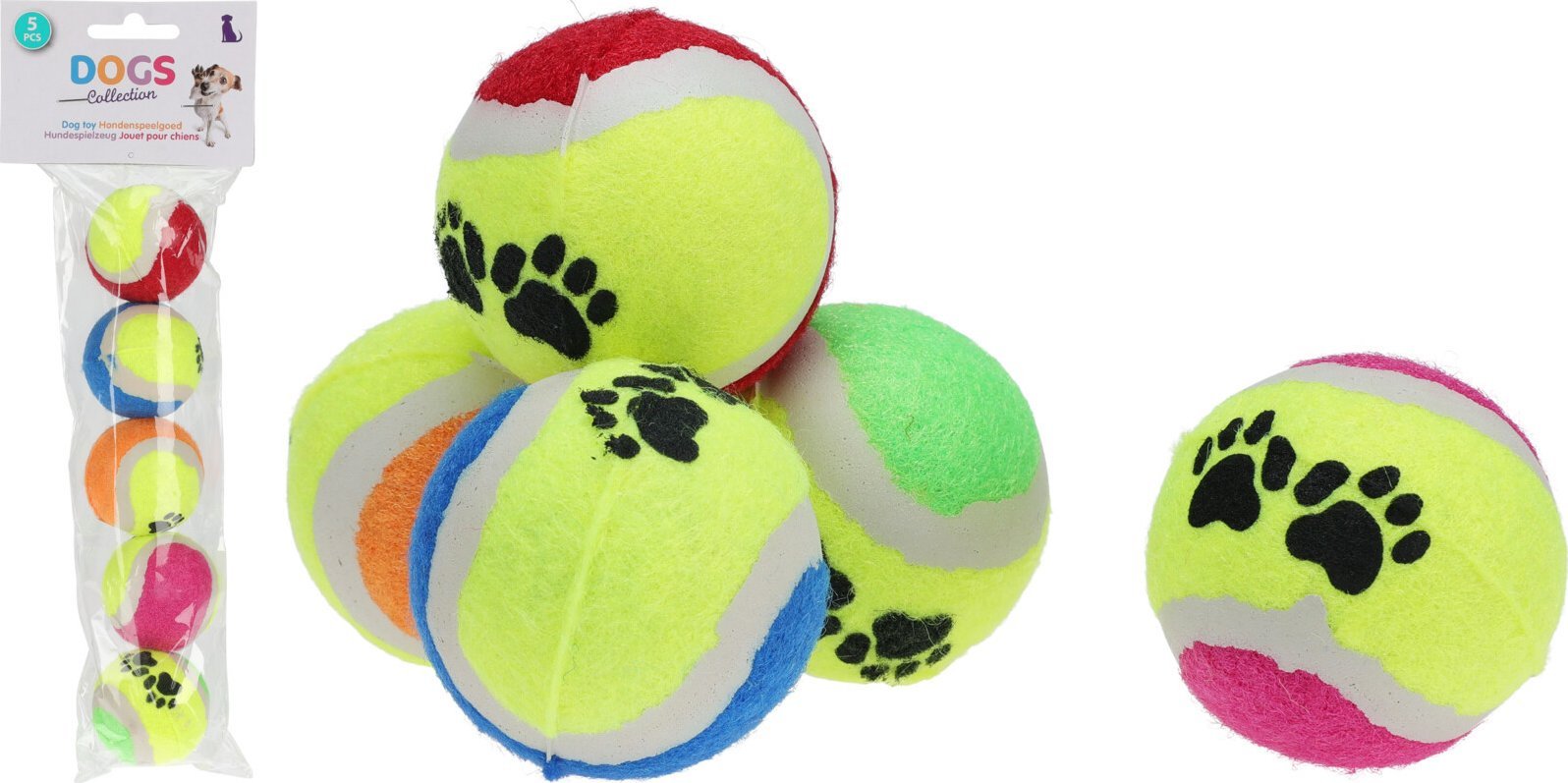 Dogs Collection PIŁKA TENIS ZIEMNY DLA PSA 5SZT