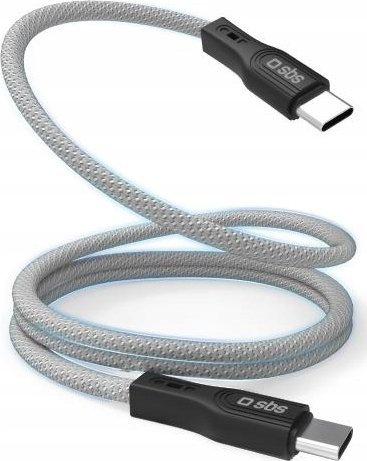 Kabel USB SBS Mobile USB-C - USB-C 1 m Szary (TECABLETCCMAG)