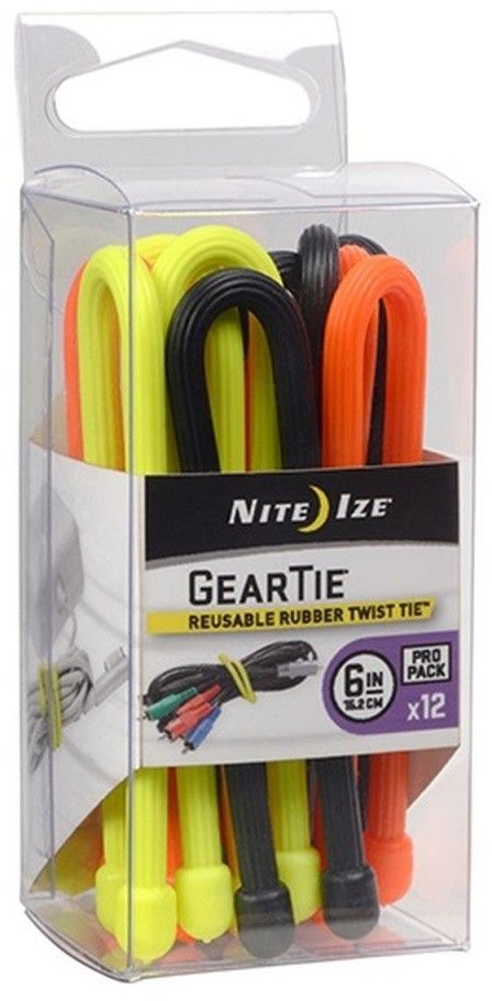 Organizer Nite Ize Zestaw linek Gear Tie Original 6' gumowy mix kolorów 12 sztuk (GTPP6-A1-R8)