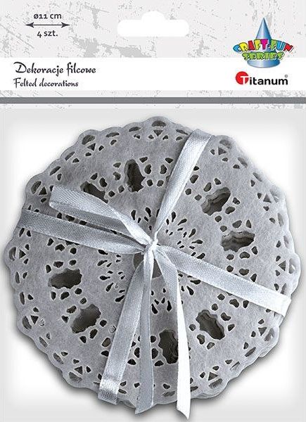 Titanum Ozdoba filcowa TITANUM szara 4szt. Titatnum Kreatywne