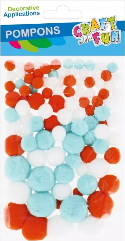 Craft with Fun OZDOBA DEK POMPON 100SZT/3KOL MIX CF PBH 12/144