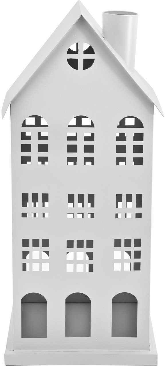 Ozdoba świąteczna domek 46 cm biały metal 7583