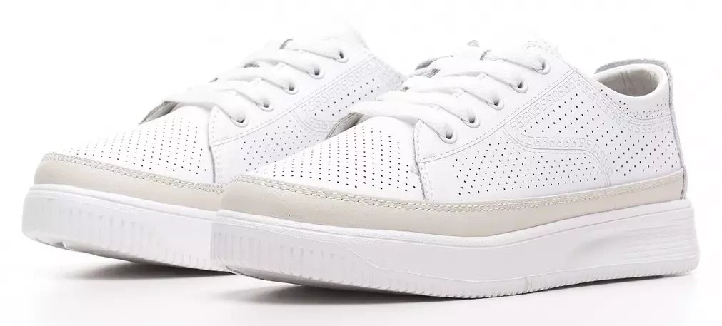 Skórzane buty sportowe damskie Sergio Leone DSP020BIBE białe 39