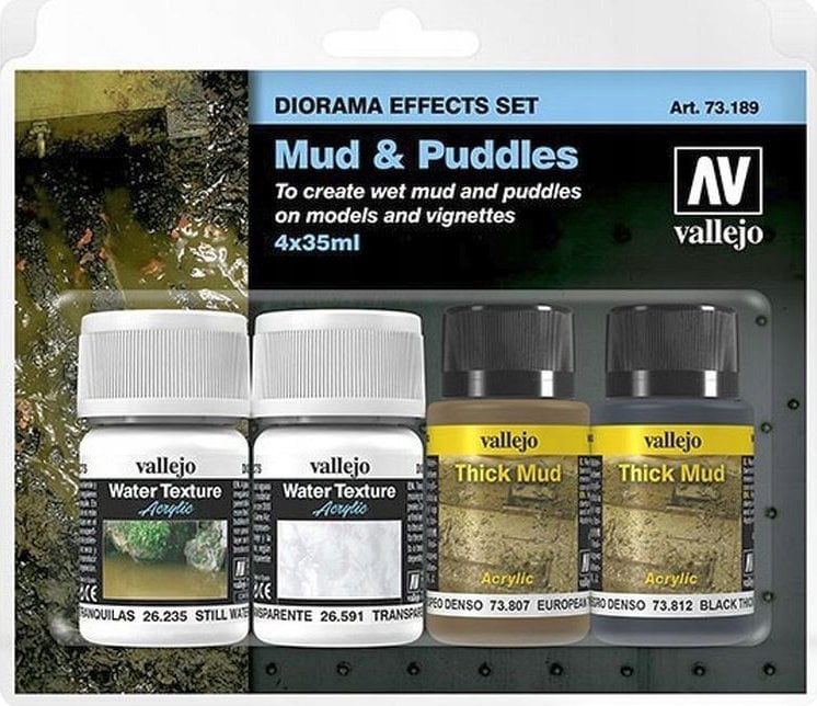 Vallejo Vallejo: 73.189 - Diorama Effects Set - Mud & Puddles (4 x 35 ml)