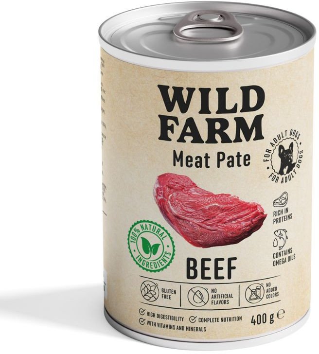WILD FARM Pate Beef 400g bezglutenowa karma dla psa