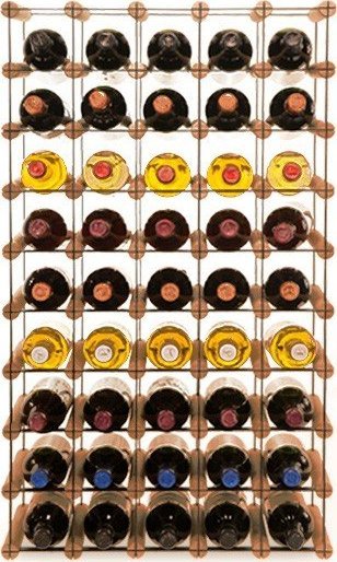 Wamar-Sosenka Regał na wino Stojak na 45 Butelek Szklanych/ PET RW-8/ 5x9 Brązowy Metal + Drewno RW-8-5x9-45_O_BR