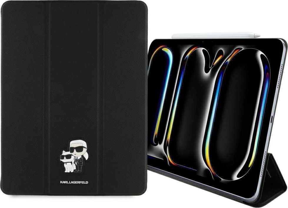 Karl Lagerfeld KLFC13PM24SAKCK iPad Pro 13" 2024 Book Cover czarny/black Saffiano Magnetic Karl &Choupette