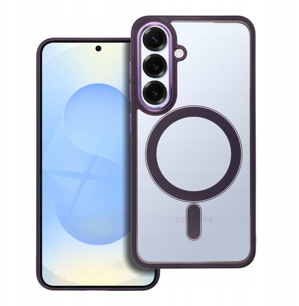 Futerał COLOR EDGE MAG COVER kompatybilny z MagSafe do SAMSUNG S25 fioletowy