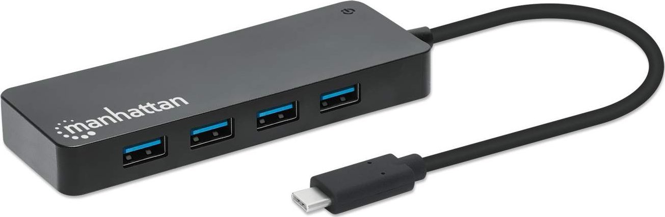 HUB USB Manhattan Manhattan 168410 huby i koncentratory USB Type-C 5000 Mbit/s Czarny