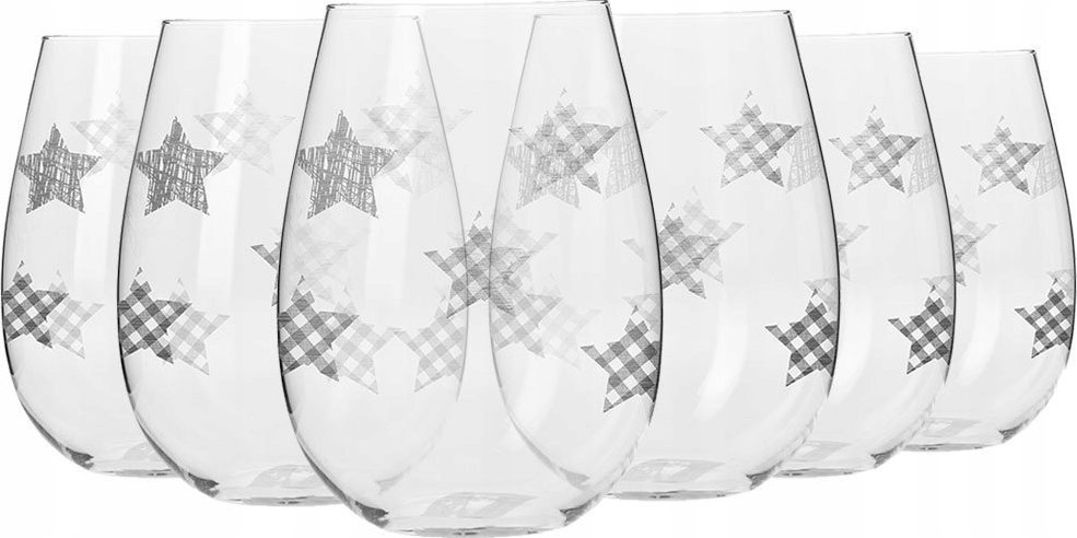 Krosno Szklanki Star KROSNO świąteczne gwiazdki srebrne