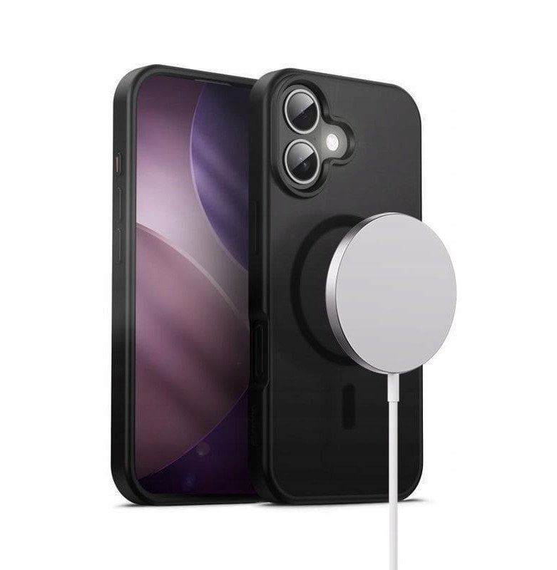 Crong Hybrid Frost MAG Cover - Etui MagSafe iPhone 17 (czarny)