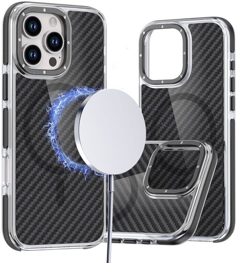 Futerał FIBER kompatybilny z MagSafe do IPHONE 17 czarny