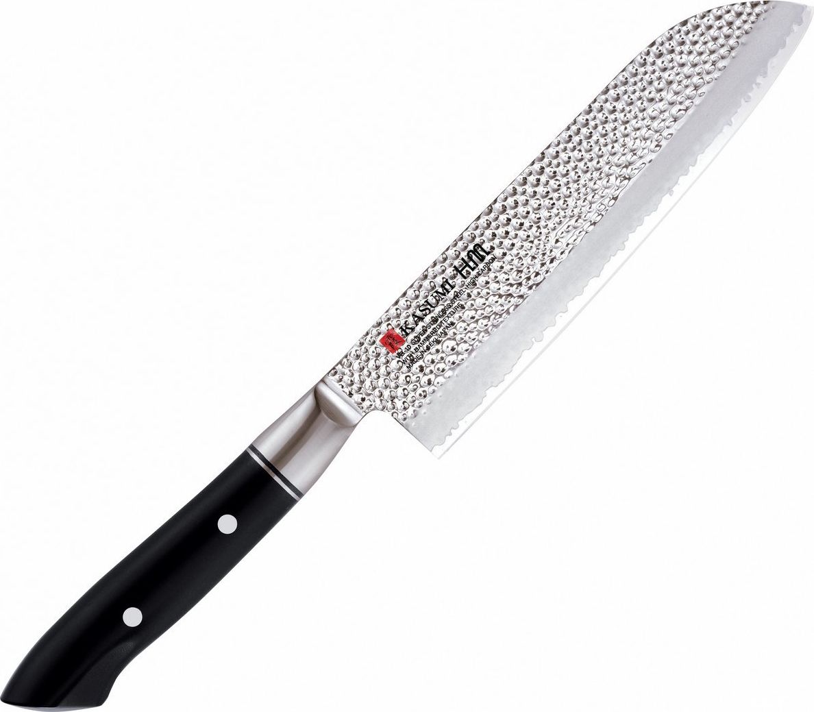 Kasumi KASUMI Nóż Santoku kuty VG10 HM dł. 18 cm młotkowany uniwersalny