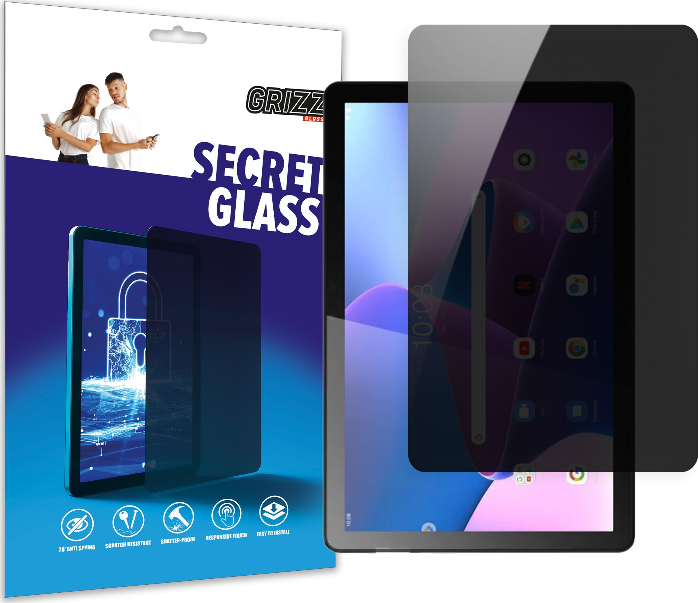 GrizzGlass Szkło prywatyzujące GrizzGlass SecretGlass do Lenovo Tab M10 Plus (3 generacji)