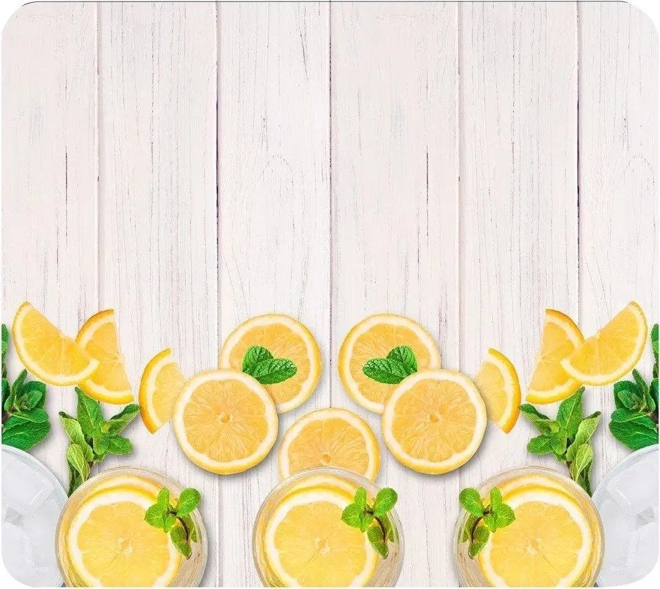 Wenko Dekoracyjna płyta kuchenna, wykonana z wysokiej jakości szkła hartowanego, odporna na zarysowania, motyw z cytrynami, marka