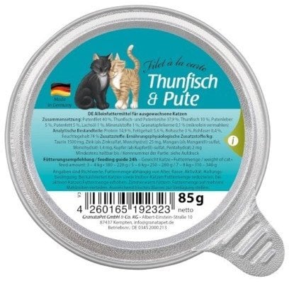 GranataPet Filet a la carte tuńczyk z indykiem karma dla kota 85g