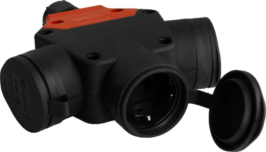 TP Electric Trójfazowe gniazdo trójdrożne 3x16A 230V schuko IP44 rozgałęźnik TpE 7648