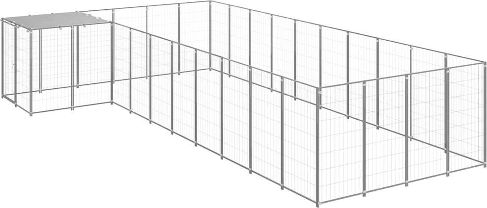 vidaXL vidaXL Kojec dla psa, srebrny, 13,31 m, stalowy