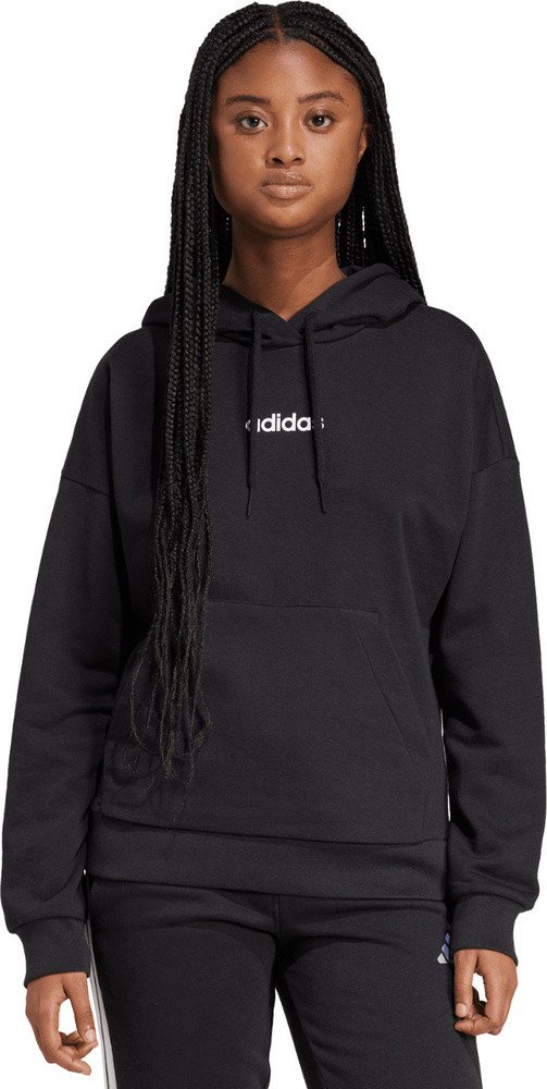Bluza damska adidas Essentials Linear French Terry Hoodie czarna JV7841 L