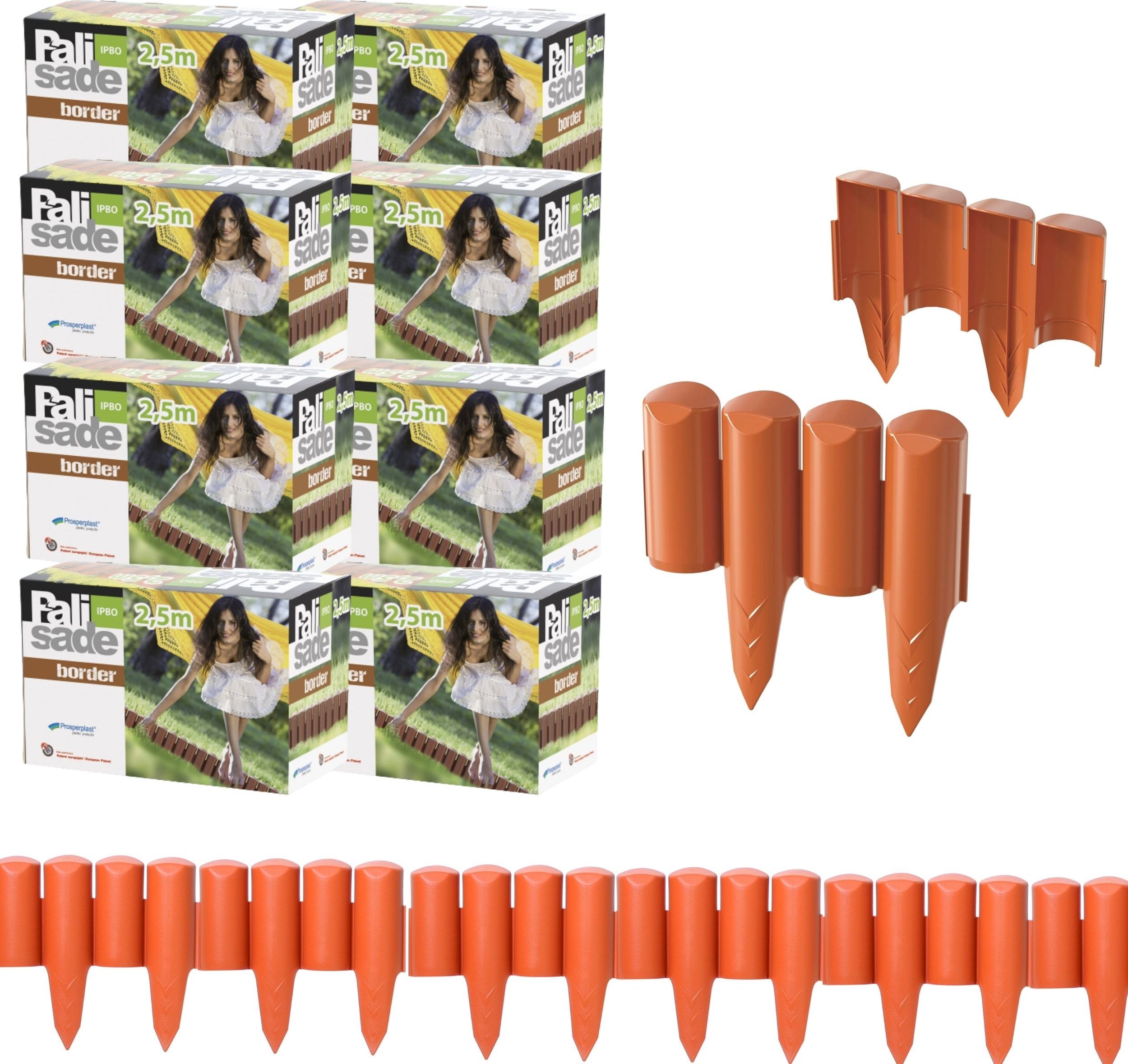 Prosperplast Palisada ogrodowa obrzeże trawnikowe Border 20m Płotek