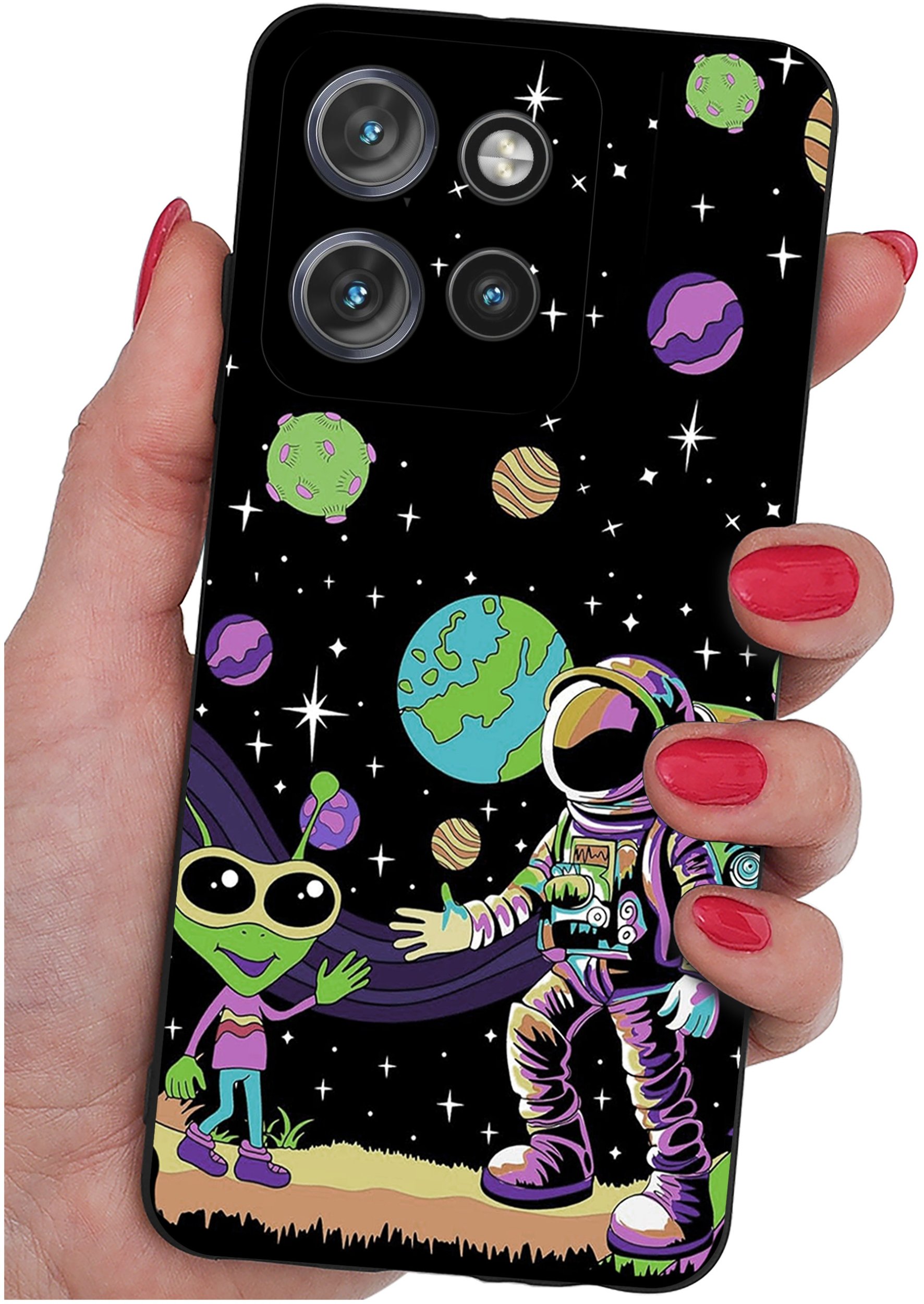 Etui do Motorola Moto EDGE 50 Neo WZORY |SILIKONOWE MATT CASE + SZKŁO 9H