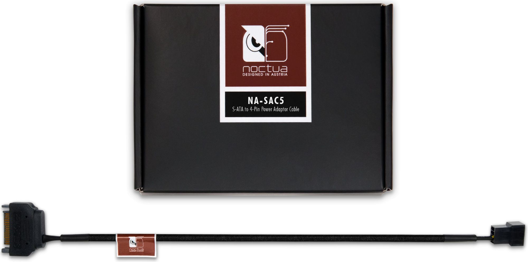 Noctua SATA 15-pin - 4-pin, Czarny (NA-SAC5)