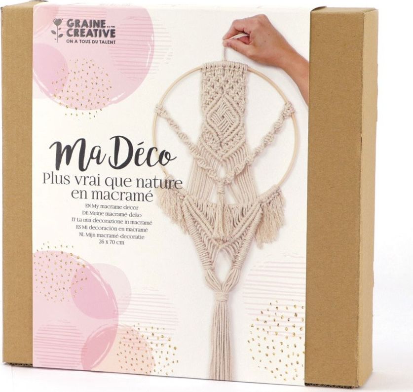 Graine Creative Zestaw do Makramy kółko 26x70 cm