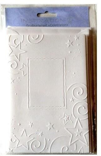 Penword Karty z tłoczeniem gwiazdy +koperty 5szt