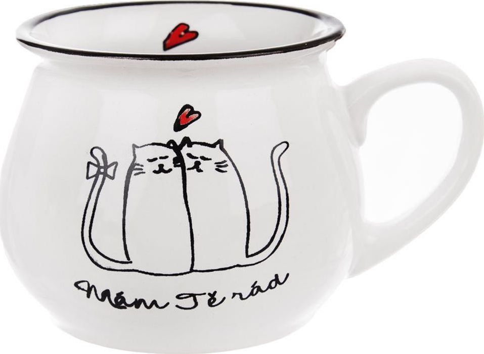 Orion Kubek ceramiczny z uchem koty kotki do picia kawy herbaty 300 ml