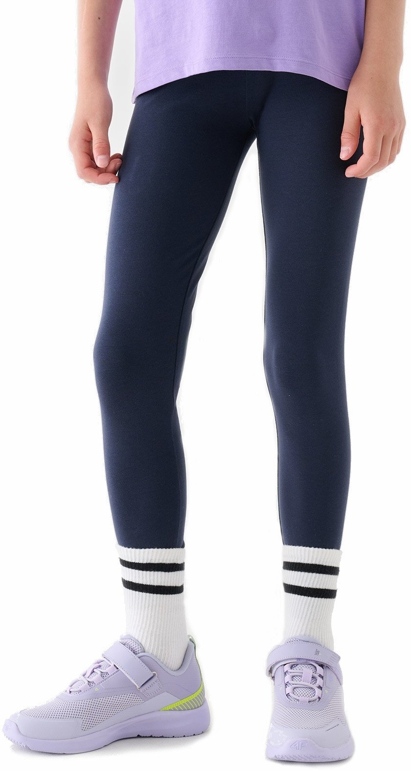 Getry dla dziewczynki F239 4F legginsy sportowe dziecięce bawełniane r 140