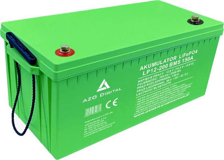 AZO Digital Akumulator LiFePO4 LP12-200 200Ah 12V 150A Bluetooth mata grzewcza