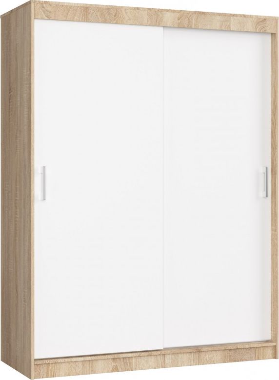 Fabryka Mebli Akord SZAFA PRZESUWNA 150 cm CLP MONO SONOMA/BIAŁA