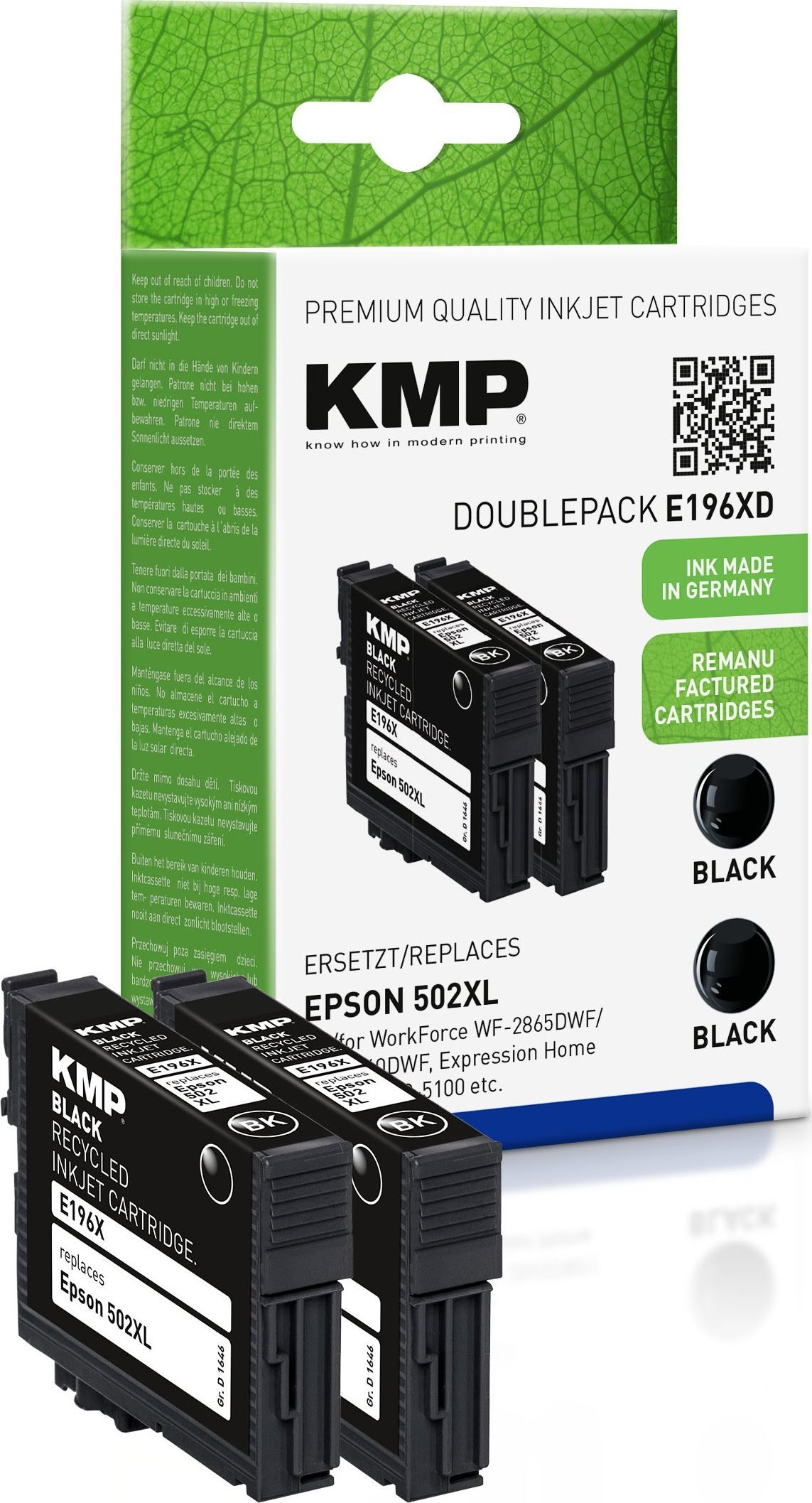 KMP Printtechnik AG KMP kartridż Epson Pro WF-2865DWF ers. 502XL T02W14 2 x black remanufactured