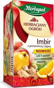 Herbapol Herbata owocowa Herbaciany ogród - imbir z pomarańczą i pigwą 20 torebek