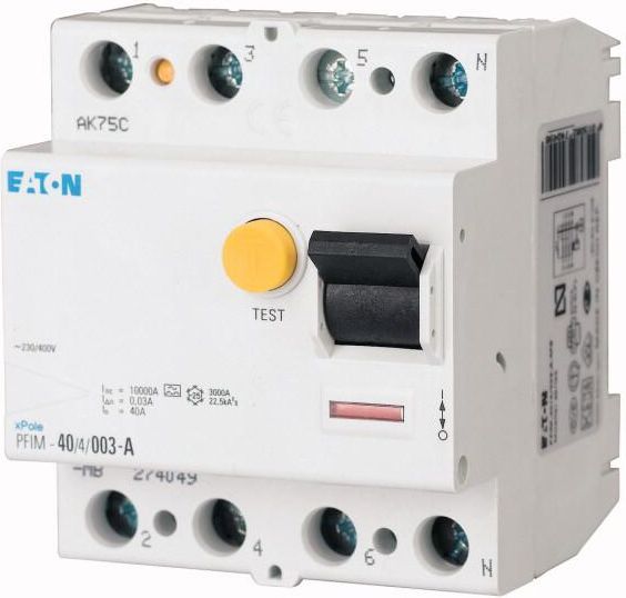 Eaton Wyłącznik różnicowo-prądowy 4P 40A 0,1A typ AC PFIM-4001-MW (235411)
