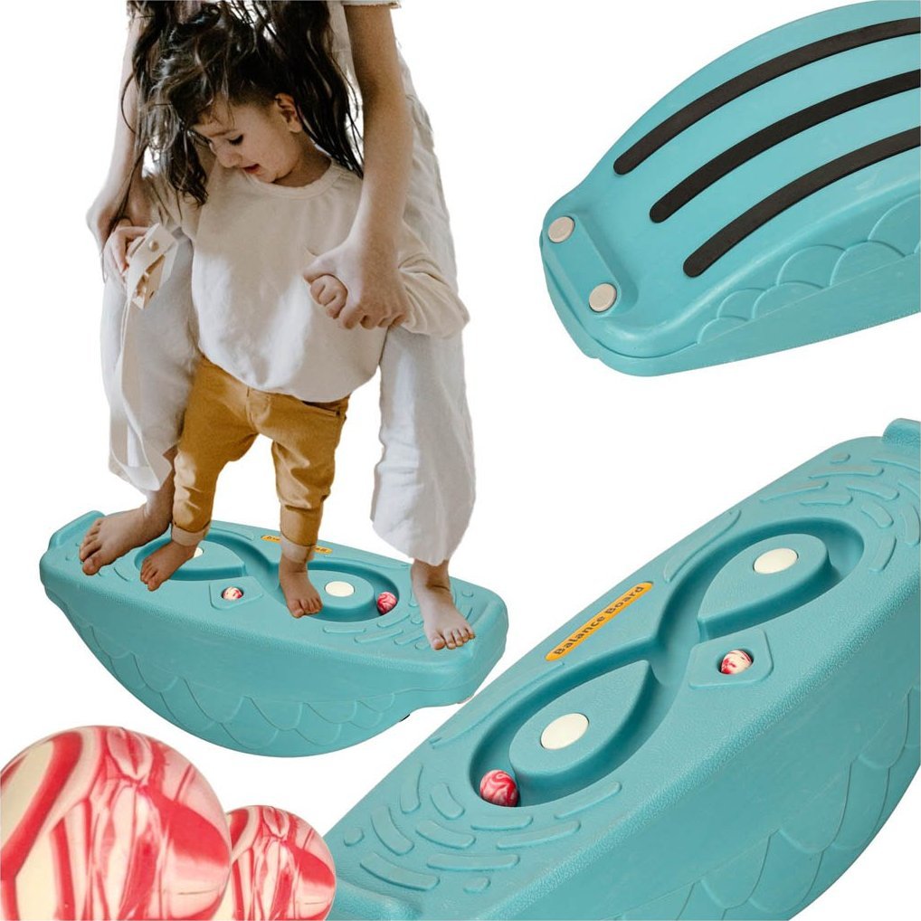 Deska do balansowania bujania równoważnia z labiryntem bujak balansowy dla dzieci turkusowa Kik sp. z o.o. sp. k.
