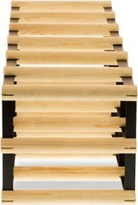 Wamar-Sosenka Regał na wino Stojak na 12 Butelek Szklanych/ PET RW-8/ 6x2 Surowy Naturalny Metal + Drewno RW-8-6x2-12