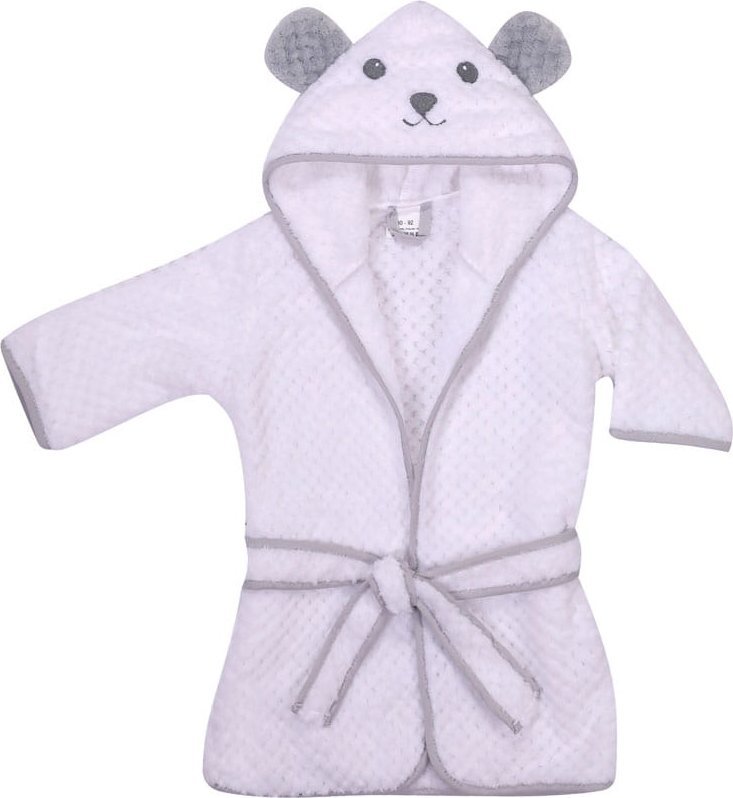 UVIE Ciepły polarowy szlafrok dziecięcy biały Soft
