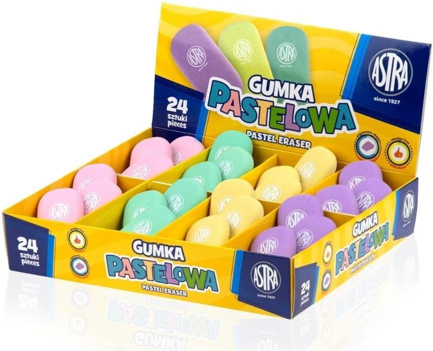 Gumka pastelowa (24szt) ASTRA
