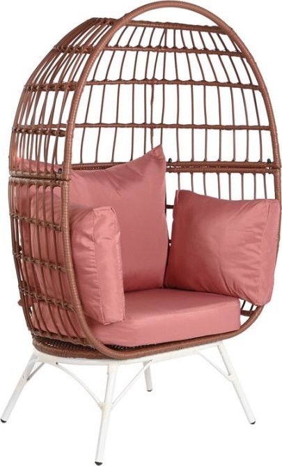 DKD Home Decor Fotel ogrodowy DKD Home Decor 99 x 71 x 147 cm Metal Terakota rattan syntetyczny Biały
