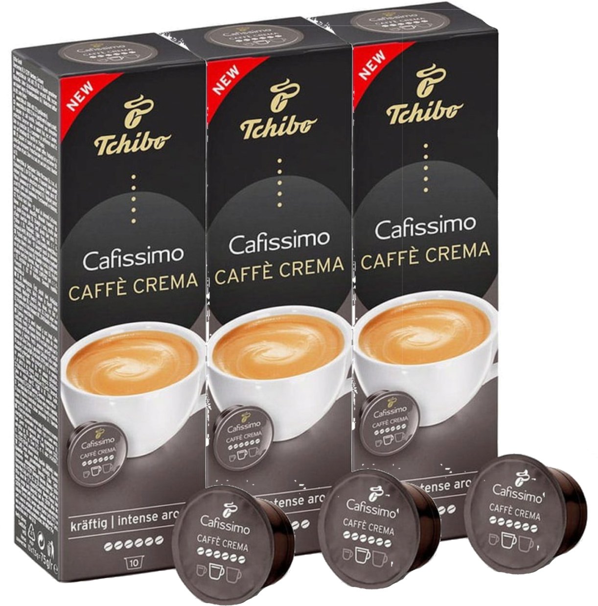 Tchibo Kawa Cafissimo Caffe Crema Kraftig Intense 10x3 Kapsułek Zestaw