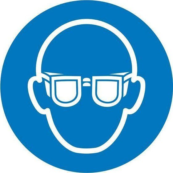 Znak nakazu, folia, Nakaz stos. ochr. oczu sredn.100mm